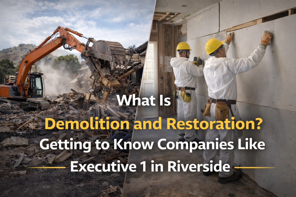 What Is Demolition and Restoration? Getting to Know Companies Like Executive 1 in Riverside